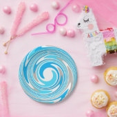 Abstrakt Blau und Grau Pappteller (Party)