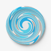 Abstrakt Blau und Grau Pappteller (Vorderseite)