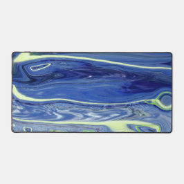 Abstrakt Blau und Grünflüssiges Schreibtischunterlage