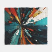 Abstrakt Blau und Orange 607 Fleecedecke (Vorderseite (Horizontal))