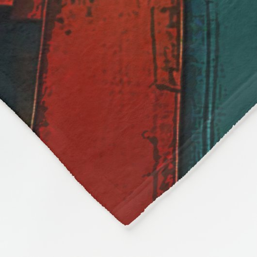 Abstrakt Blau und Orange 607 Fleecedecke (Ecke)