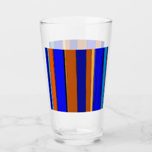 Abstrakt Blau und Orange 930 - Vertikale Streifen Glas