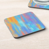 Abstrakt Blau und Orange Getränkeuntersetzer (Linke Seite)