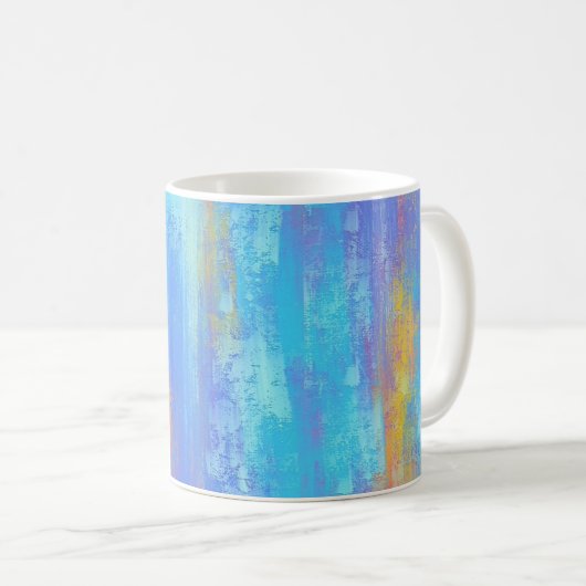 Abstrakt Blau und Orange Kaffeetasse (VorderseiteRechts)