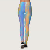 Abstrakt Blau und Orange Leggings (Rückseite)