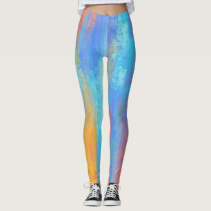 Abstrakt Blau und Orange Leggings