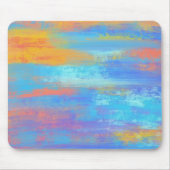 Abstrakt Blau und Orange Mousepad (Vorne)