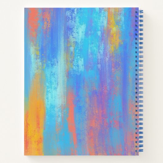 Abstrakt Blau und Orange Notizblock (Rückseite)