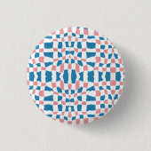 Abstrakt Blau und Rosa Button (Vorderseite)