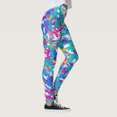 Abstrakt Blau und Rosa Leggings (Rechts)