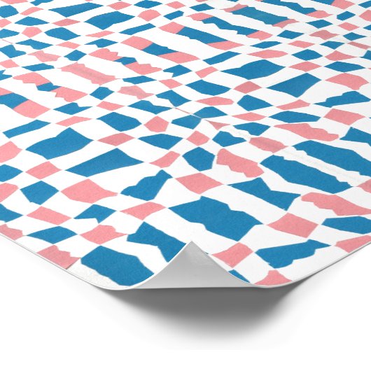 Abstrakt Blau und Rosa Poster (Ecke)