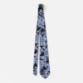 Abstrakt Blau und Schwarz Krawatte (Rückseite)