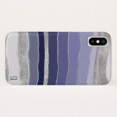 Abstrakt Blau und Silber Personalisiert Case-Mate iPhone Hülle (Rückseite (Horizontal))