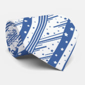 Abstrakt Blau und Weiß Krawatte (Gerollt)