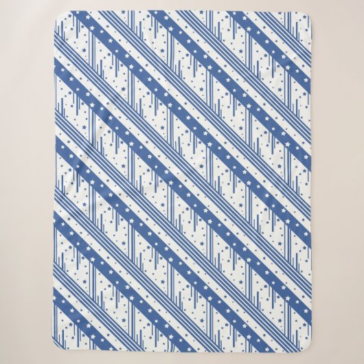 Abstrakt Blau und Weiß Sherpadecke (Vorderseite)