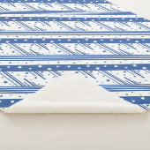 Abstrakt Blau und Weiß Sherpadecke (3/4)