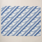 Abstrakt Blau und Weiß Sherpadecke (Vorderseite (Horizontal))