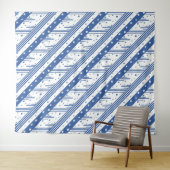 Abstrakt Blau und Weiß Wandteppich (Beispiel (Horizontal))