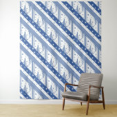 Abstrakt Blau und Weiß Wandteppich (Beispiel)