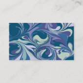 Abstrakt Blau Weiß Marmor Swirl Stilvoll Visitenkarte (Rückseite)
