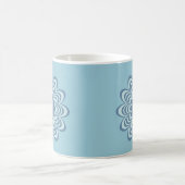 Abstrakt-blaue Blume-Monogramm Kaffeetasse (Mittel)