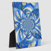 Abstrakt-blaue Blumenbemalung Fotoplatte (Seite)