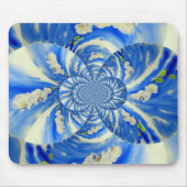 Abstrakt-blaue Blumenbemalung Mousepad (Vorne)