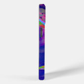 Abstrakt-blaue lila Sonnenblume | Retrofunky Case-Mate iPhone Hülle (Rückseite / Rechts)