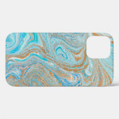 Abstrakt-blaue Marmorstruktur Case-Mate iPhone Hülle (Rückseite (Horizontal))