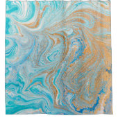 Abstrakt-blaue Marmorstruktur Duschvorhang (Vorderseite)