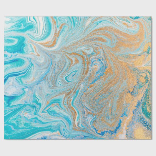 Abstrakt-blaue Marmorstruktur Geschenkpapier (Flach)