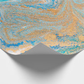 Abstrakt-blaue Marmorstruktur Geschenkpapier (Ecke)