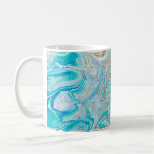 Abstrakt-blaue Marmorstruktur Kaffeetasse
