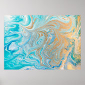 Abstrakt-blaue Marmorstruktur Poster (Vorne)
