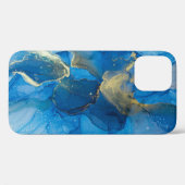 Abstrakt-blaue Marmortextur Case-Mate iPhone Hülle (Rückseite (Horizontal))