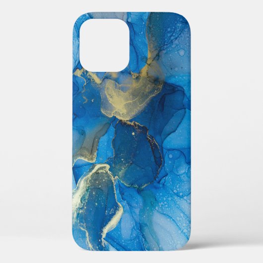 Abstrakt-blaue Marmortextur Case-Mate iPhone Hülle (Rückseite)