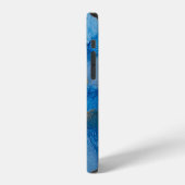 Abstrakt-blaue Marmortextur iPhone Hülle (Linke Seite)