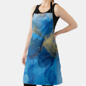 Abstrakt-blaue Marmortextur Schürze (InSitu)