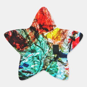 abstrakt-blaue Sternenaufkleber aus gerecycelt Kun Stern-Aufkleber