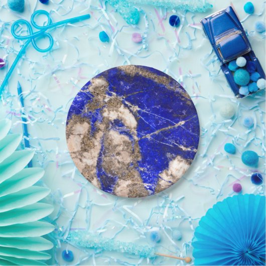 Abstrakt Blauer Granitblauer Marmor Pappteller (Party)