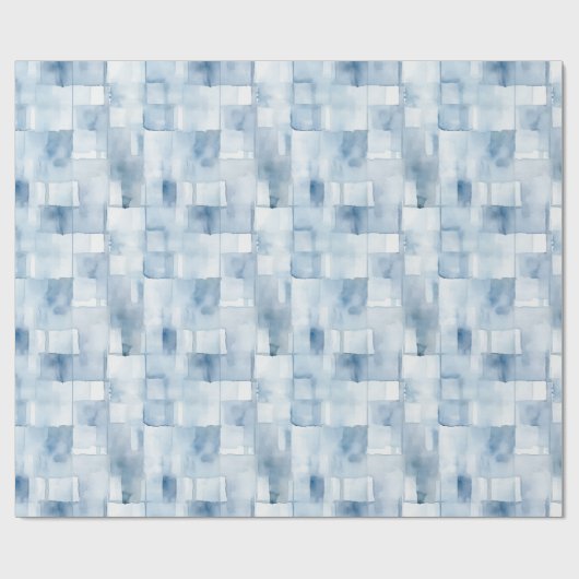 Abstrakt blauer Wasserfarben Geschenkpapier (Flach)