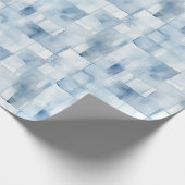 Abstrakt blauer Wasserfarben Geschenkpapier (Ecke)