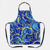 Abstrakt-blaues Mosiakmuster Schürze (Vorderseite)