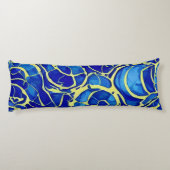 Abstrakt-blaues Mosiakmuster Seitenschläferkissen (Rückseite)