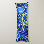 Abstrakt-blaues Mosiakmuster Seitenschläferkissen (Rückseite (Vertikal))