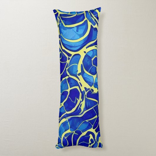 Abstrakt-blaues Mosiakmuster Seitenschläferkissen (Rückseite (Vertikal))