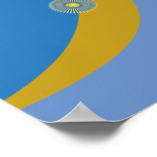 Abstrakt-blaugelbe Flut Poster (Ecke)