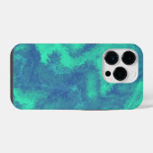Abstrakt-blaugrüne Diffusion iPhone Hülle (Rückseite (Horizontal))