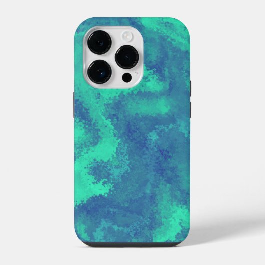 Abstrakt-blaugrüne Diffusion iPhone Hülle (Rückseite)