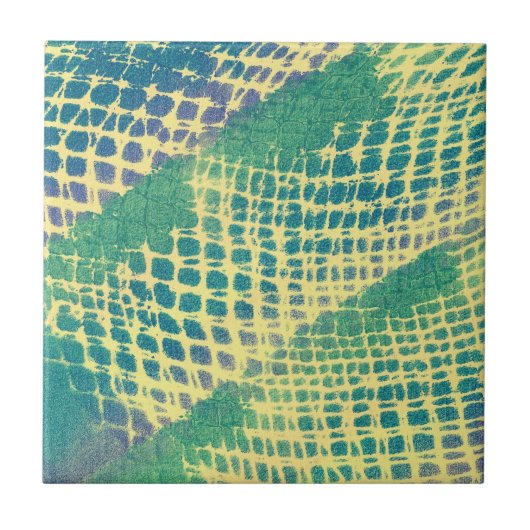 Abstrakt blaugrüne Lila Musterfliesen Fliese (Vorderseite)